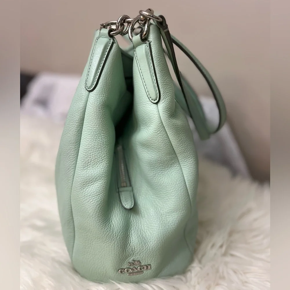 Coach Mint Green #F35723 Leather Shoulder Bag